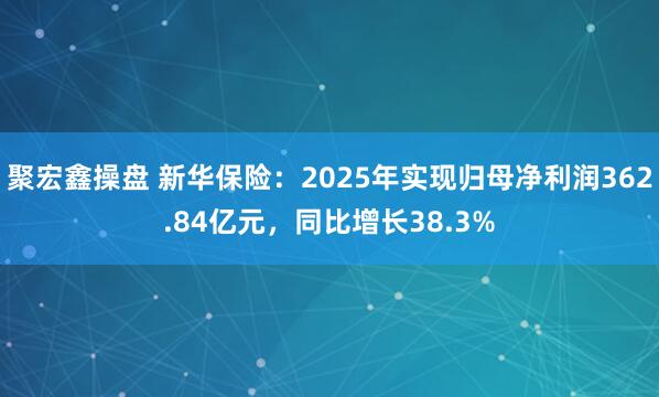聚宏鑫操盘 新华保险：2025年实现归母净利润362.84亿元，同比增长38.3%